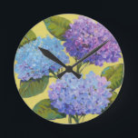 Relógio Redondo Primavera Hydrangeas I<br><div class="desc">Floral</div>