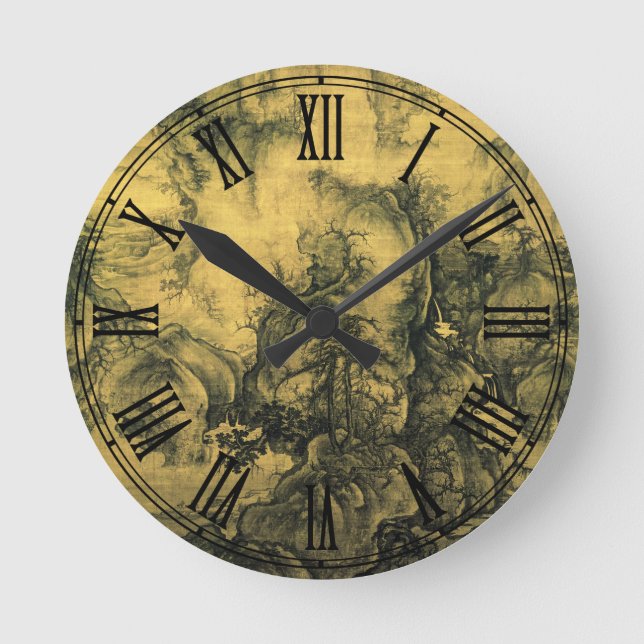 Relógio Redondo Primavera inicial e Guo Xi, arte chinesa/China imp (Frente)