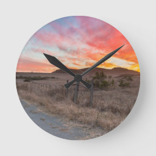 Relógio Redondo Primeiro por do sol do dia