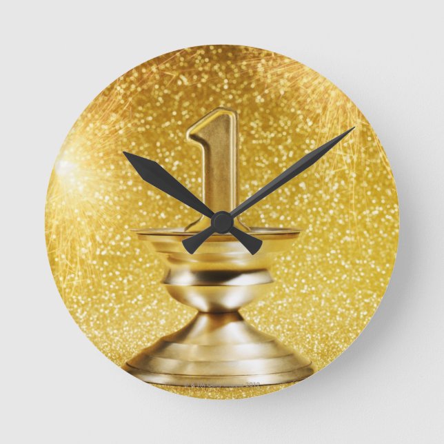 Relógio Redondo Primeiro troféu do lugar (Frente)