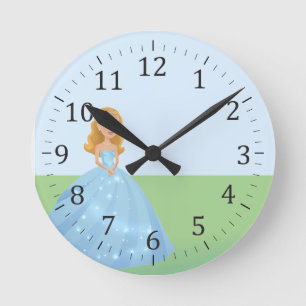 Relógio Redondo Princesa Art Wall Clock Personalizado