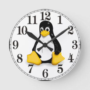Relógio Redondo Produtos de Linux Tux