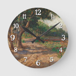 Relógio Redondo Promenade em Euxinograd com revestimento de Elm