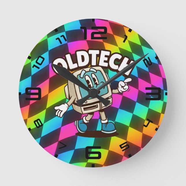 Relógio Redondo Psychedelic Waves Optical Illusion Clock (Frente)