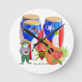 Relógio Redondo Puerto Rican Cultural Art Home Decor