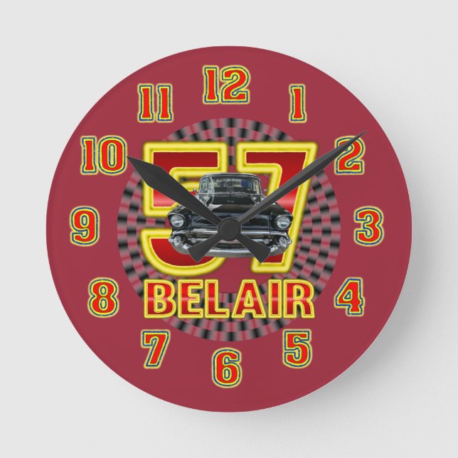 Relógio Redondo Pulso de disparo 1957 do Bel Air de Chevy (Frente)