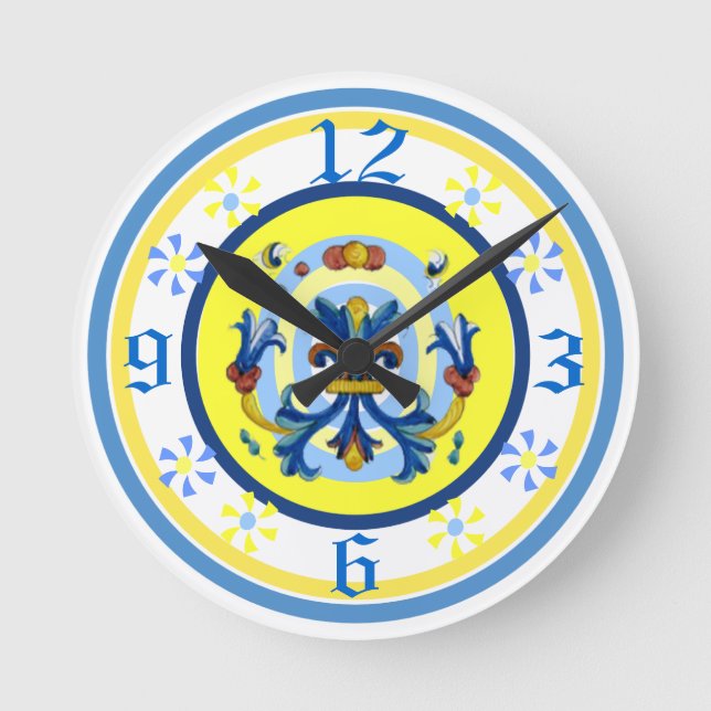 Relógio Redondo Pulso de disparo alegre do teste padrão da (Frente)