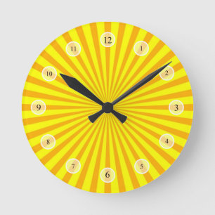 Relógio Redondo Pulso de disparo amarelo do Sunburst
