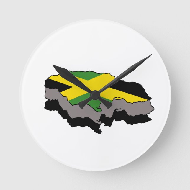 Relógio Redondo Pulso de disparo da bandeira de Jamaica (Frente)