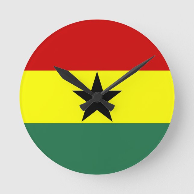 Relógio Redondo pulso de disparo da bandeira de país de ghana (Frente)