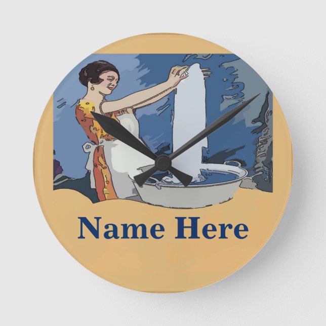 Relógio Redondo Pulso de disparo da lavandaria (Frente)