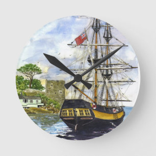 Relógio Redondo "Pulso de disparo da vista traseira"