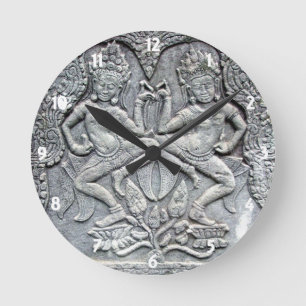 Relógio Redondo Pulso de disparo de cinzeladura de pedra dos