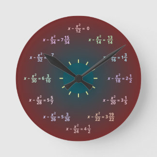 Relógio Redondo Pulso de disparo de parede da matemática (AM-PM)