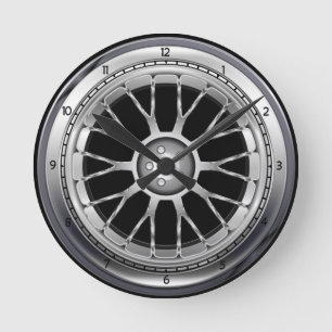 Relógio Redondo Pulso de disparo de parede de aço da roda do pneu