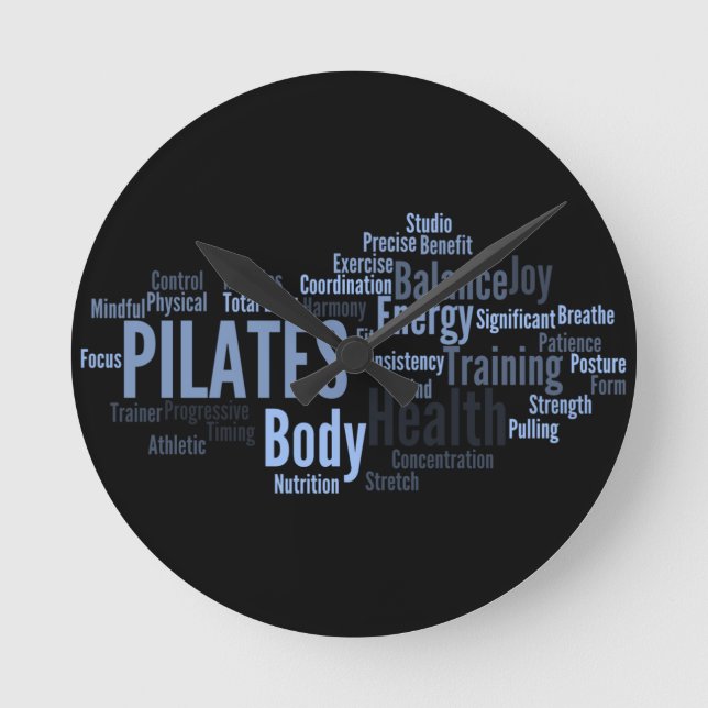Relógio Redondo Pulso de disparo de parede de PILATES (Frente)