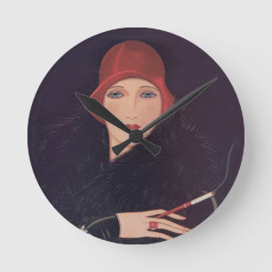 Relógio Redondo Pulso de disparo de parede do Flapper do art deco