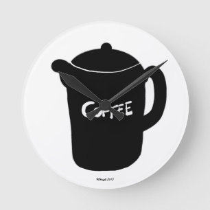 Relógio Redondo Pulso de disparo de parede do pote do café
