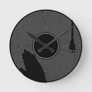 Relógio Redondo Pulso de disparo de parede do registro de vinil