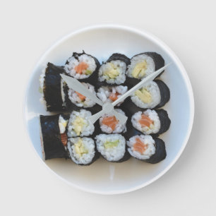 Relógio Redondo Pulso de disparo de parede do sushi