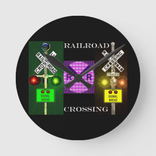 Relógio Redondo Pulso de disparo de piscamento da estrada de ferro
