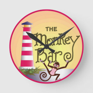 Relógio Redondo Pulso de disparo do bar de macaco