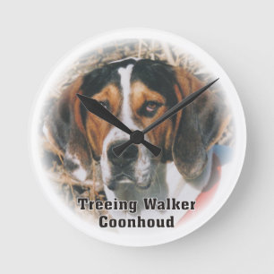 Relógio Redondo Pulso de disparo do cão do Coonhound do caminhant