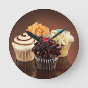 Relógio Redondo pulso de disparo do cupcake