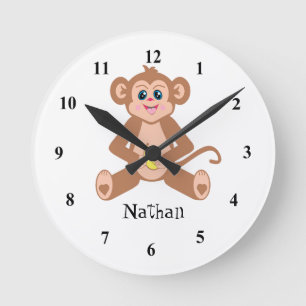 Relógio Redondo Pulso de disparo do macaco