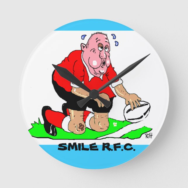 RELÓGIO REDONDO PULSO DE DISPARO DO RUGBY (Frente)