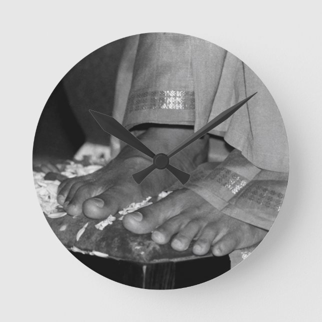 Relógio Redondo Pulso de disparo dos pés de Sathya Sai Baba Lotus (Frente)