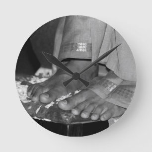 Relógio Redondo Pulso de disparo dos pés de Sathya Sai Baba Lotus