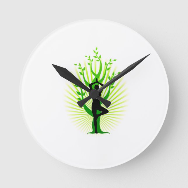 Relógio Redondo pulso de disparo, ioga (Frente)