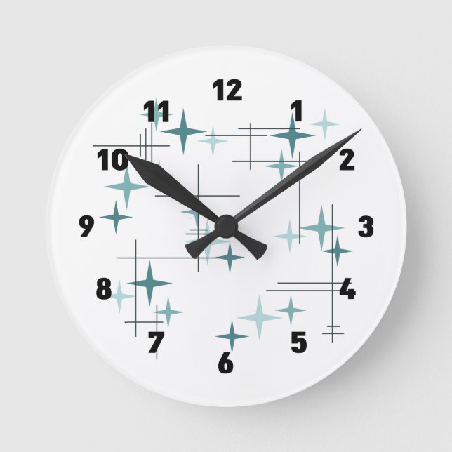 Relógio Redondo Pulso de disparo moderno 2 das estrelas do meio (Frente)