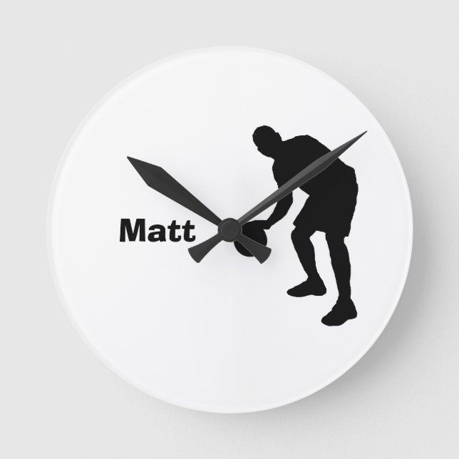 Relógio Redondo Pulso de disparo personalizado basquetebol (Frente)