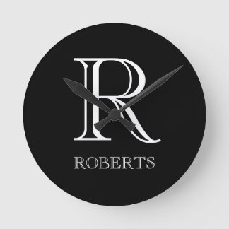 Relógio Redondo Pulso de disparo personalizado com inicial e nome