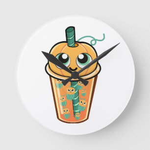 Relógio Redondo Pumpkin Boba Jellyfish