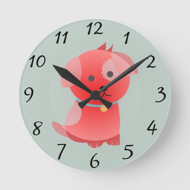 Relógio Redondo Puppy Love Clock (Frente)