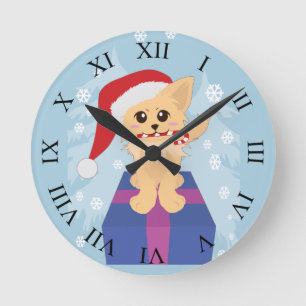 Relógio Redondo Puppy Natal
