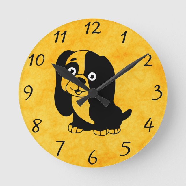 Relógio Redondo Puppy Wall Clock (Frente)