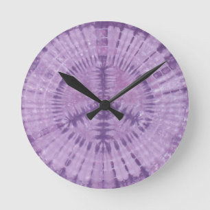Relógio Redondo Purple Peace Sign Tie Dye PhatDyes