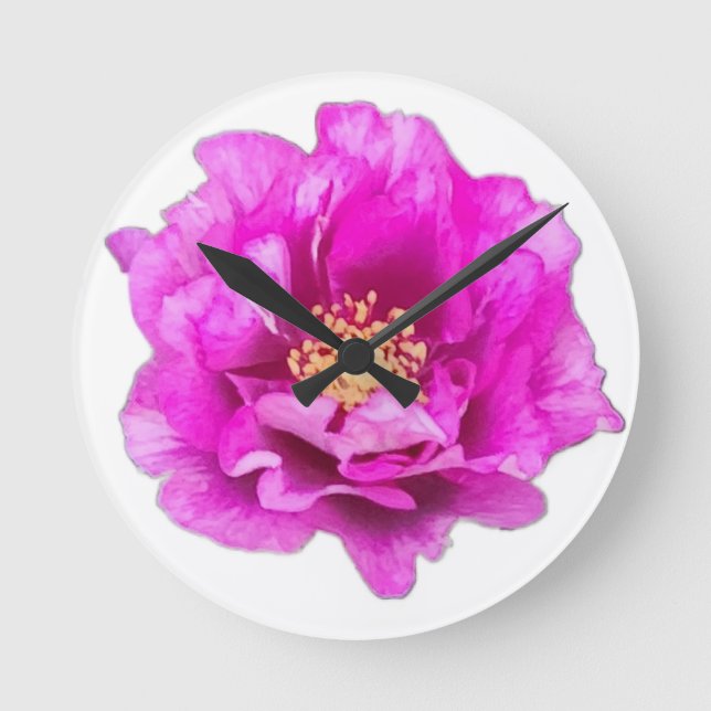 Relógio Redondo Purple Rose Clock (Frente)
