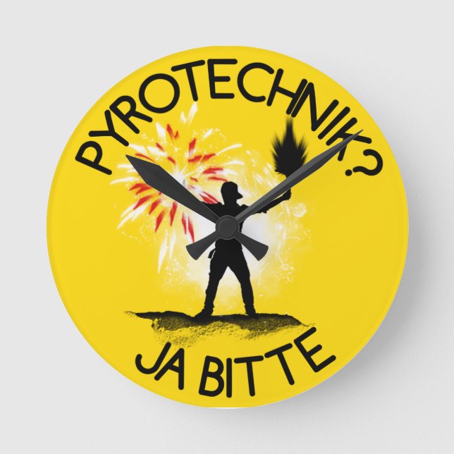 Relógio Redondo Pyrotechnik? Bitte de Ja! (Frente)