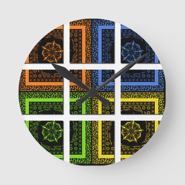 Relógio Redondo Quadrado em uma caixa (Frente)