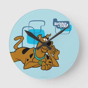 Relógio Redondo Quadrados retros Scooby-Doo que encontra-se para