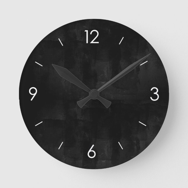 Relógio Redondo Quadro preto personalizado (Frente)