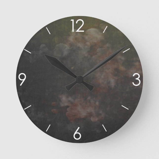 Relógio Redondo Quadro Preto Russo de Vintage Personalizado (Frente)