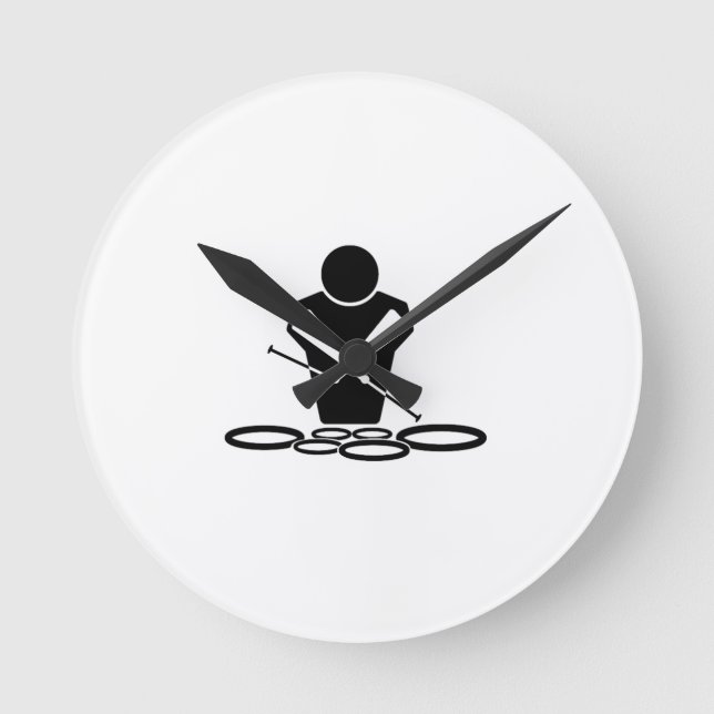 Relógio Redondo Quads - Tons de Tenor - Toms (Frente)