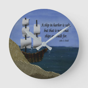 Relógio Redondo Quais Navios foram criados para o Tecido Collage R