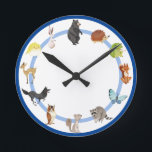 Relógio Redondo Quarto Infantil de Animais da Madeira Coelho de Ra<br><div class="desc">Este design foi criado através da arte digital. Pode ser personalizado na área fornecer ou personalizar escolhendo o clique para personalizar mais opções e alterando o nome, as iniciais ou as palavras. Você também pode alterar a cor e o estilo do texto ou excluir o texto de um design de...</div>